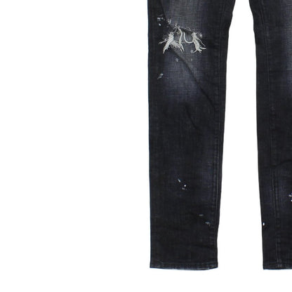 Mens Skinny Jeans Made In Italy Distressed Button Fly