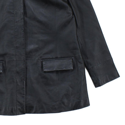 Womens Leather Overcoat Pocket