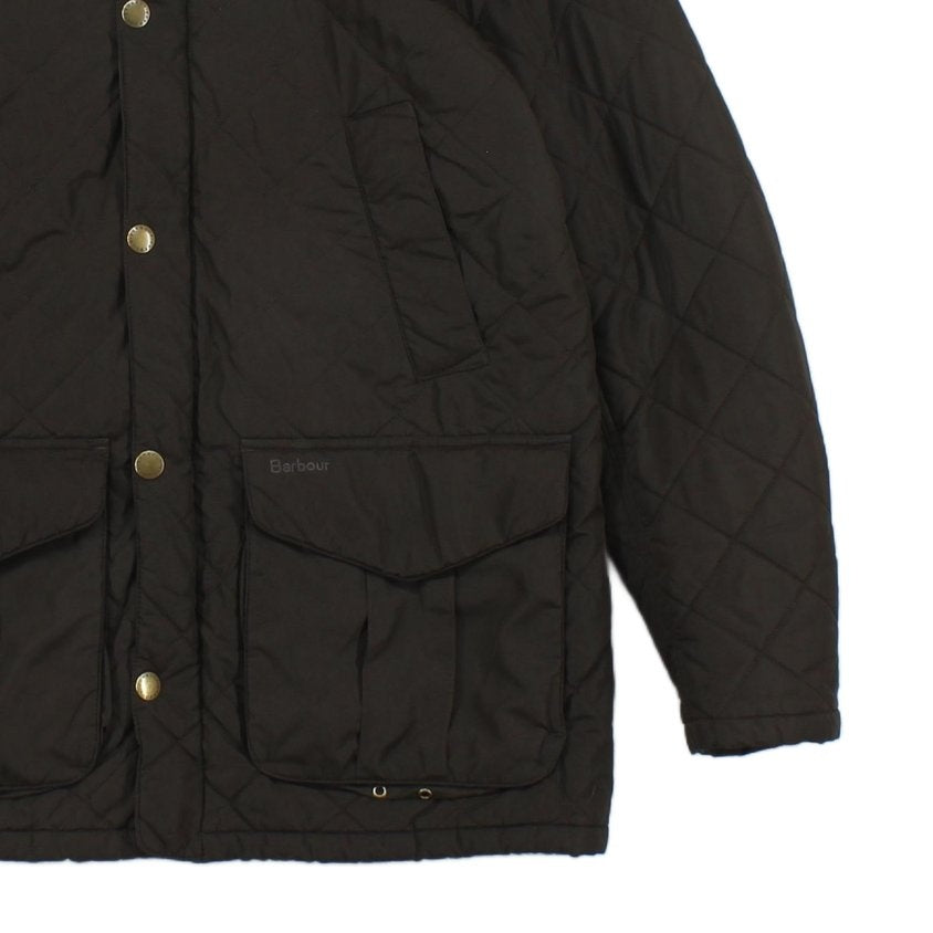 Mens Quilted Jacket Full Zip Corduroy Collar