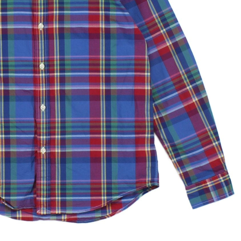 Boys Plaid Shirt Stretch Button Down Long Sleeve