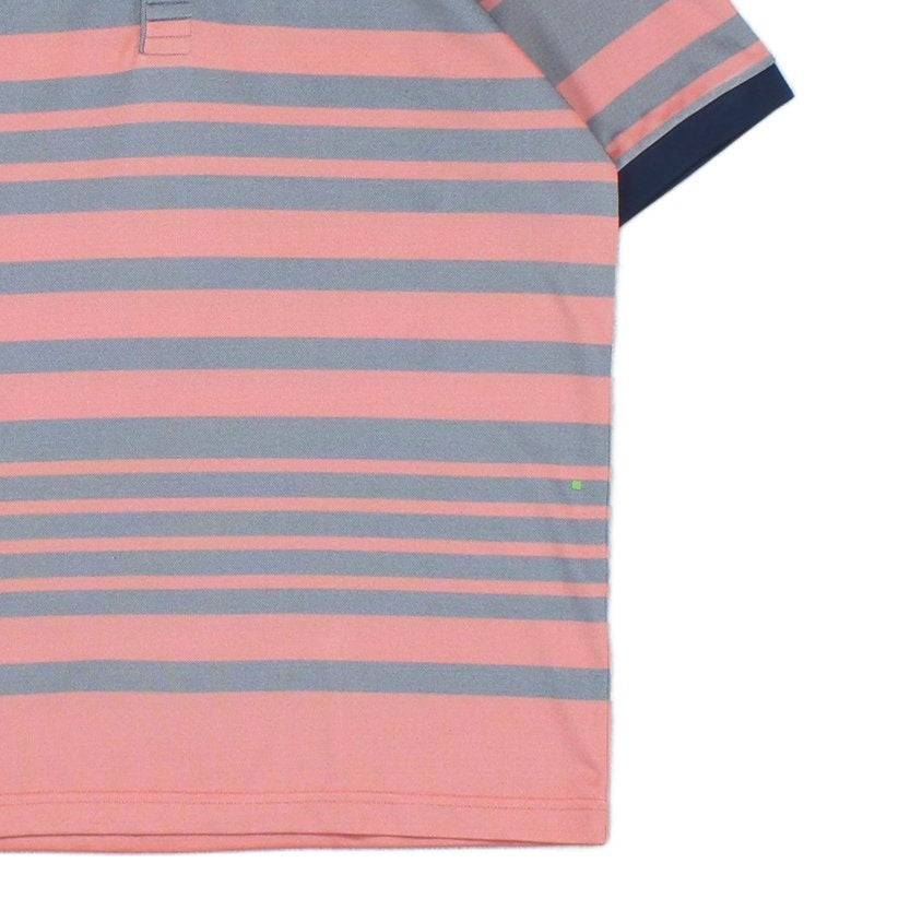 Mens Striped Polo Shirt Short Sleeve Collared