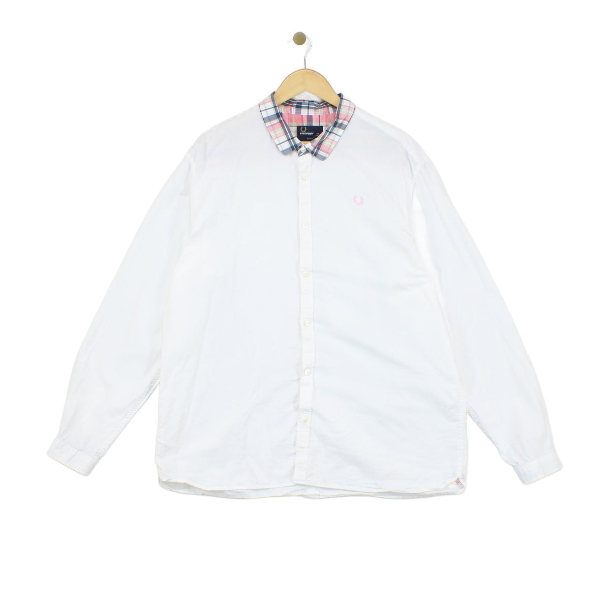 Mens Plaid Shirt Slim Fit Collar Button Up Cotton