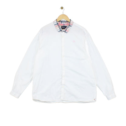 Mens Plaid Shirt Slim Fit Collar Button Up Cotton