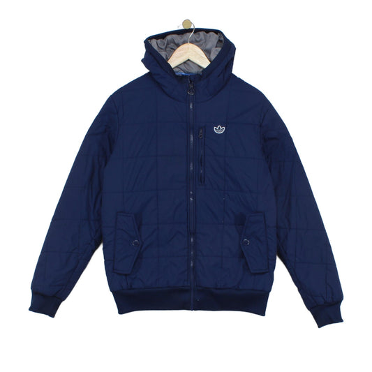 Mens Quilted Jacket Hooded Full Zip Logo