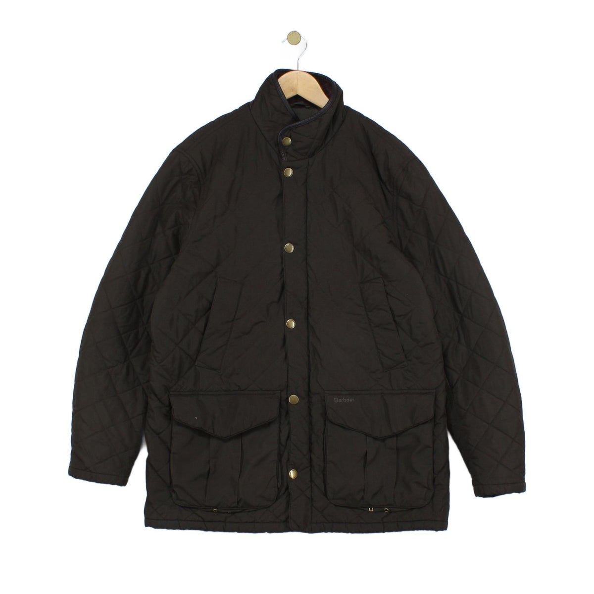 Mens Quilted Jacket Full Zip Corduroy Collar