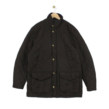 Mens Quilted Jacket Full Zip Corduroy Collar