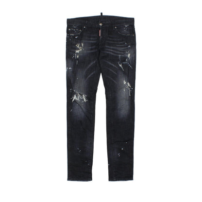 Mens Skinny Jeans Made In Italy Distressed Button Fly