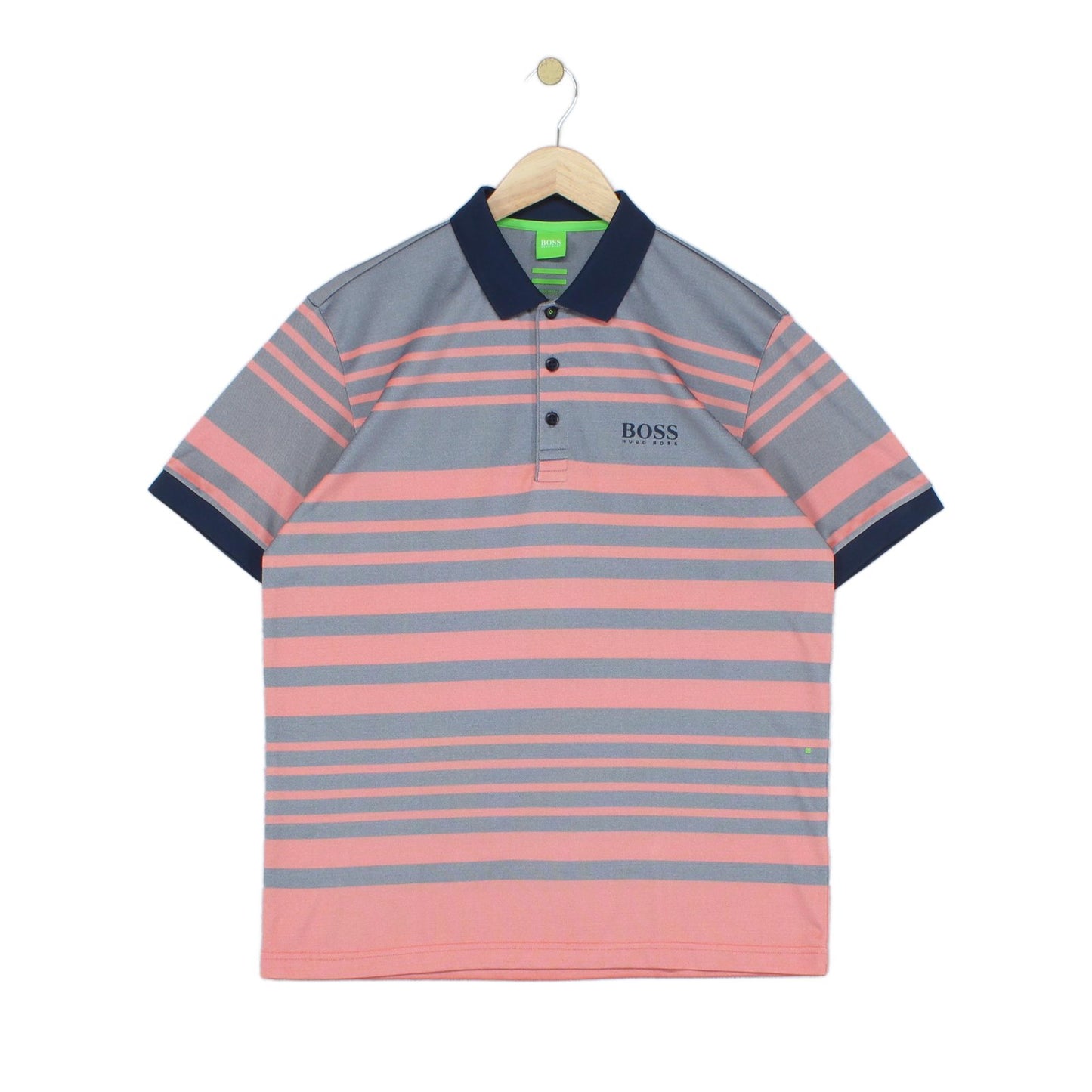 Mens Striped Polo Shirt Short Sleeve Collared