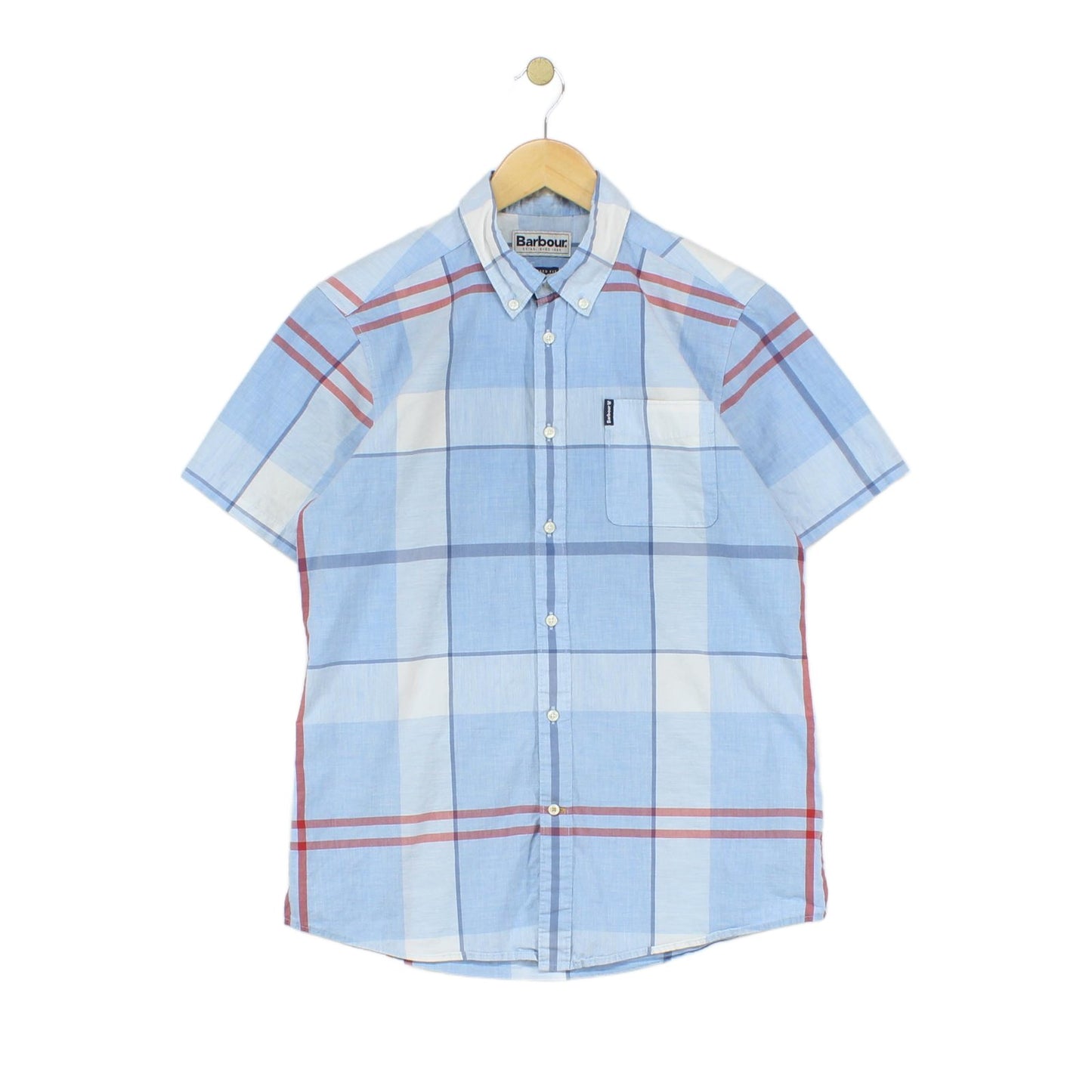 Mens Plaid Shirt Short Sleeve Tailored