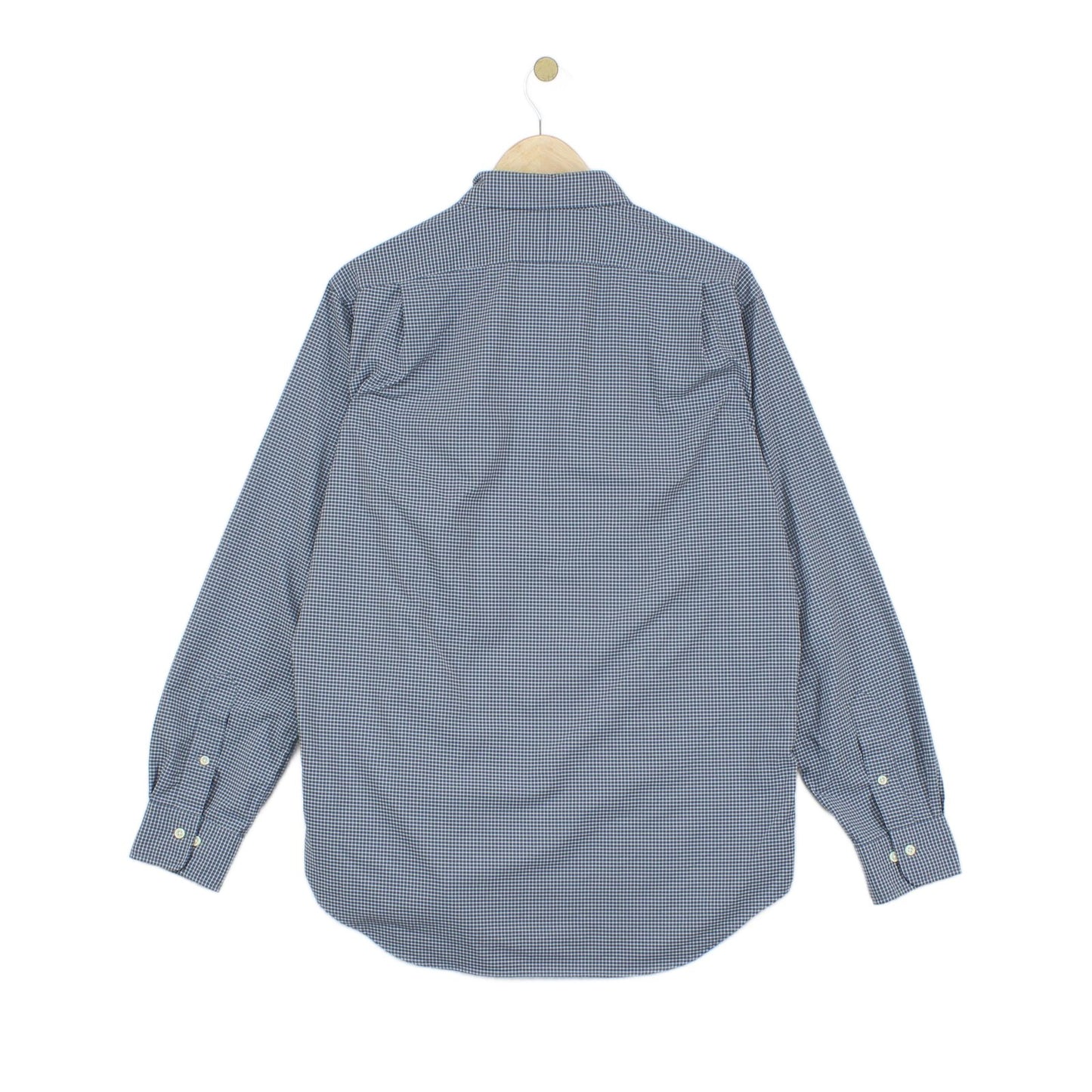 Mens Check Shirt Button Down Long Sleeve Performance