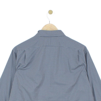 Mens Check Shirt Button Down Long Sleeve Performance