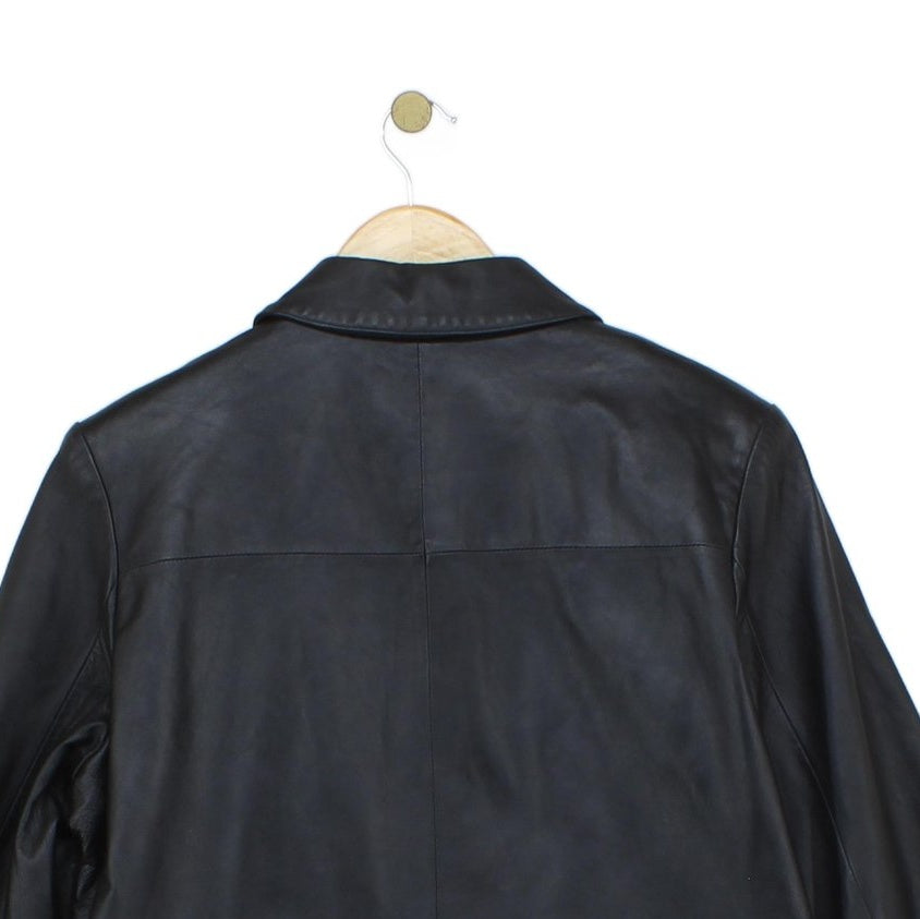 Womens Leather Overcoat Pocket
