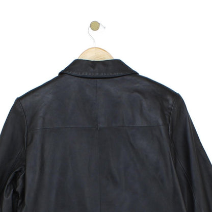 Womens Leather Overcoat Pocket
