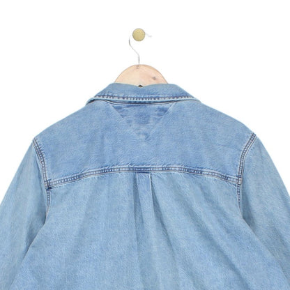 Womens Denim Shirt Long Sleeve Oversized Snap