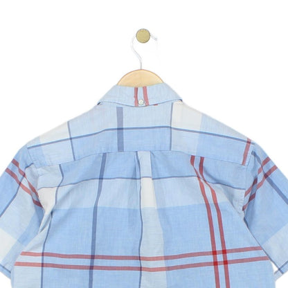 Mens Plaid Shirt Short Sleeve Tailored