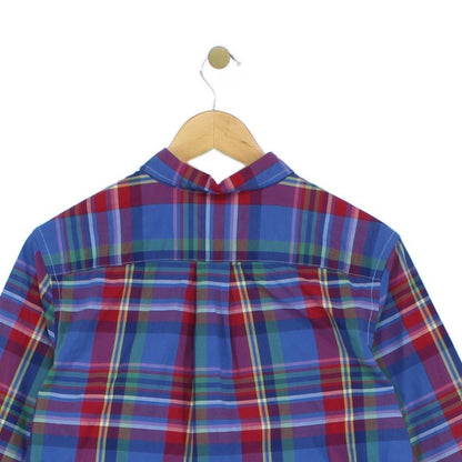 Boys Plaid Shirt Stretch Button Down Long Sleeve