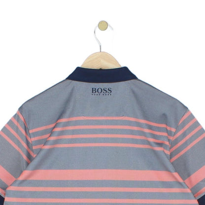 Mens Striped Polo Shirt Short Sleeve Collared
