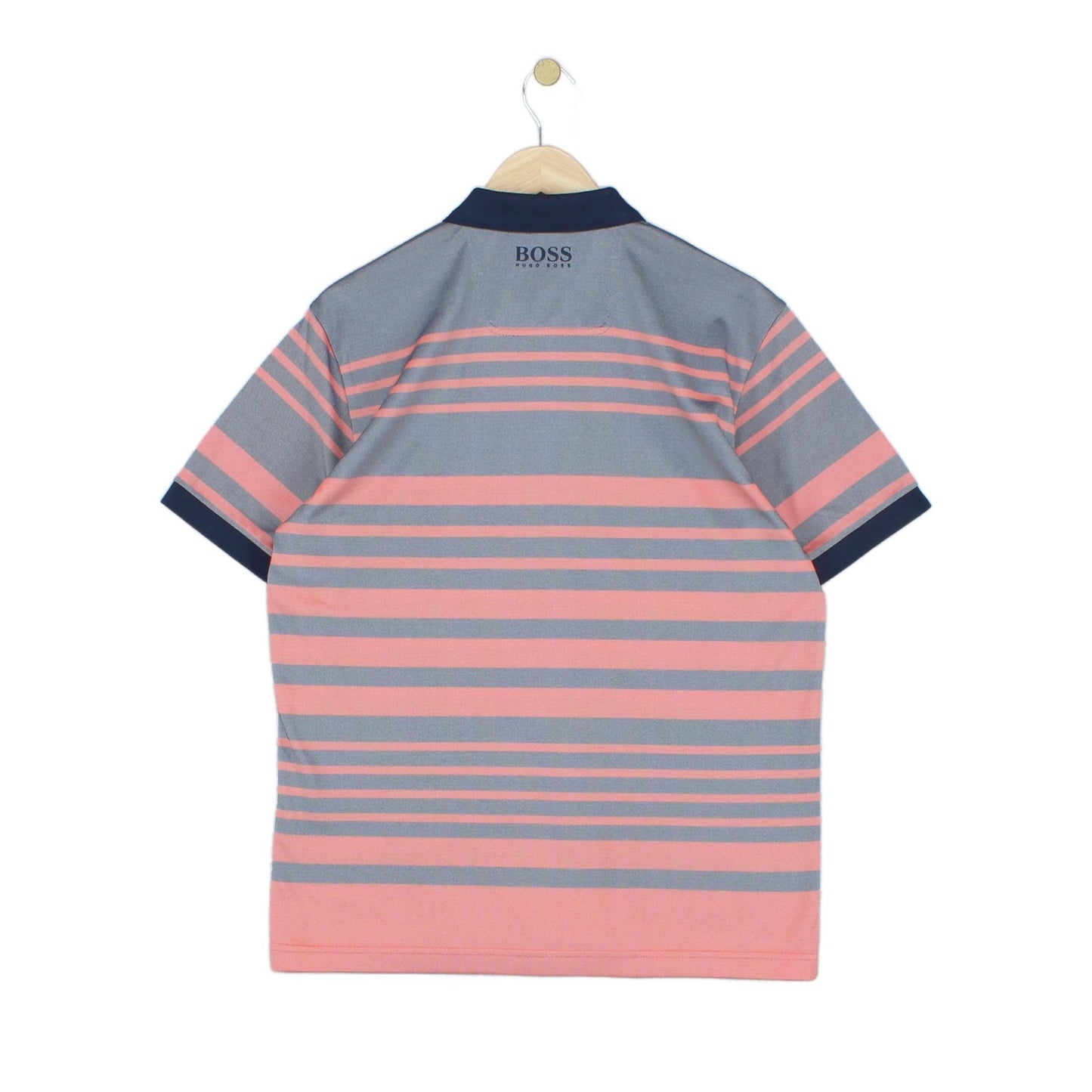 Mens Striped Polo Shirt Short Sleeve Collared