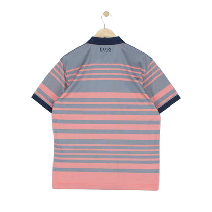 Mens Striped Polo Shirt Short Sleeve Collared
