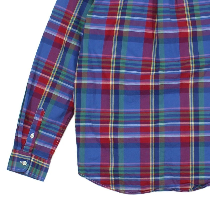 Boys Plaid Shirt Stretch Button Down Long Sleeve