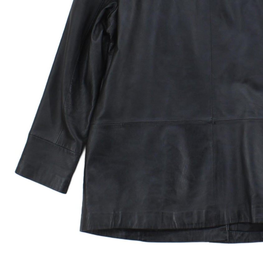 Womens Leather Overcoat Pocket