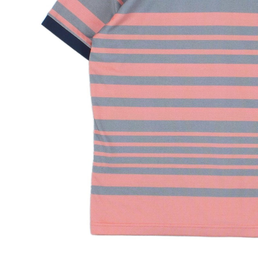 Mens Striped Polo Shirt Short Sleeve Collared