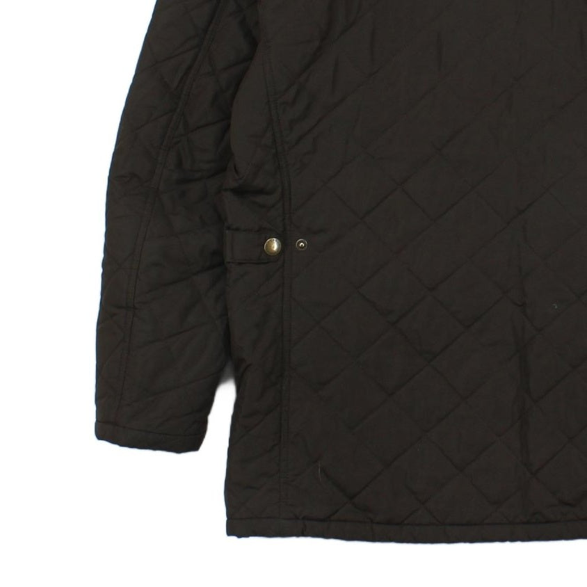 Mens Quilted Jacket Full Zip Corduroy Collar
