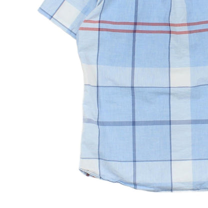 Mens Plaid Shirt Short Sleeve Tailored