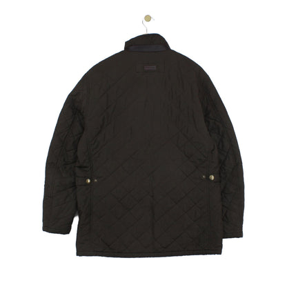 Mens Quilted Jacket Full Zip Corduroy Collar