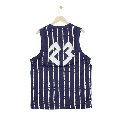Mens Jordan Basketball Jersey Striped Athletic Sleeveless