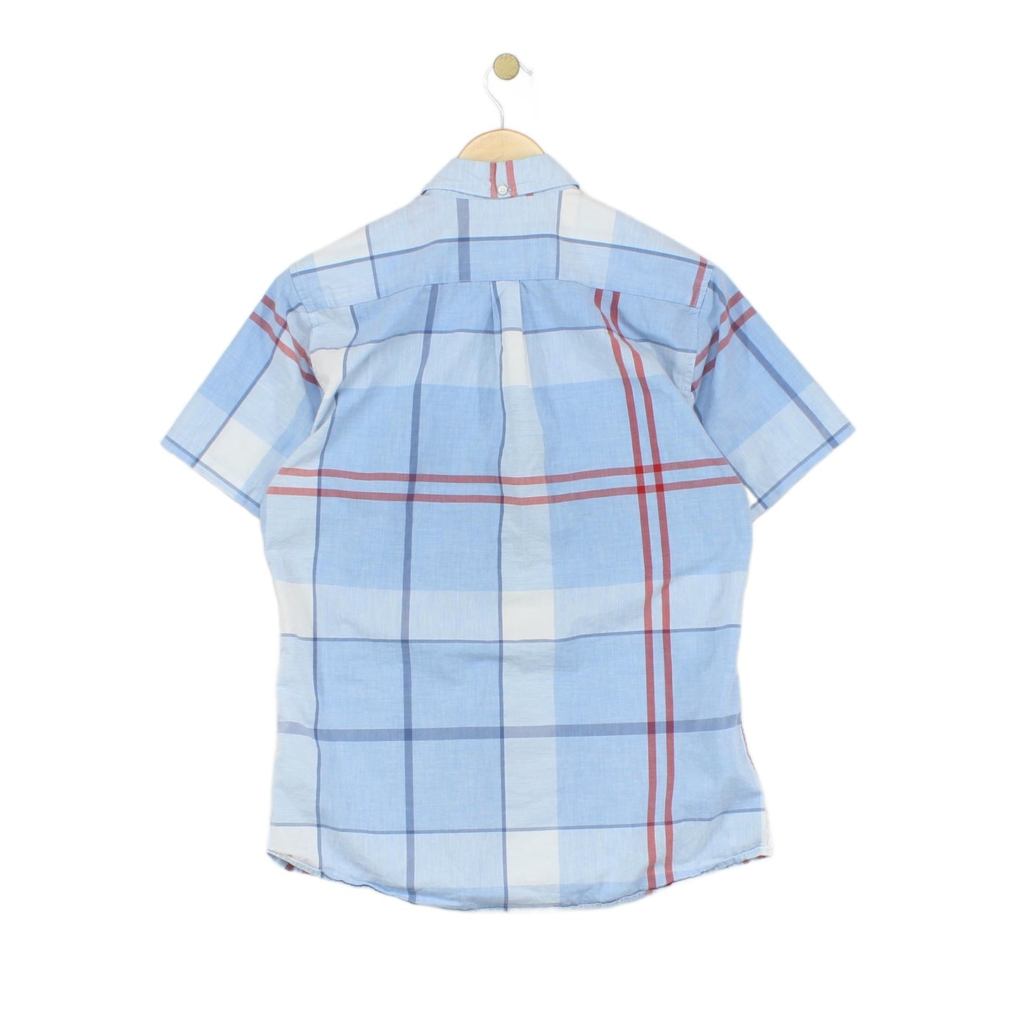 Mens Plaid Shirt Short Sleeve Tailored