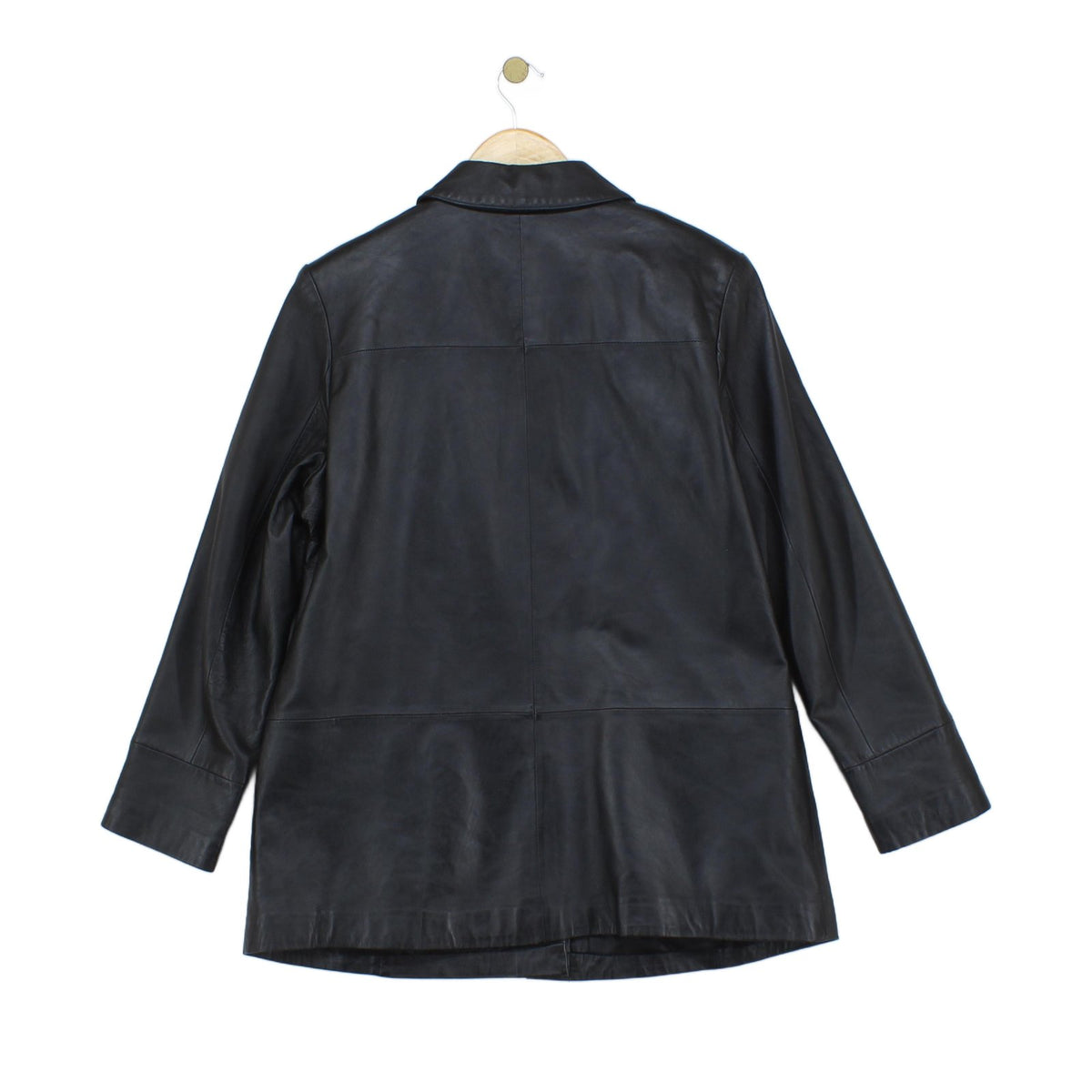 Womens Leather Overcoat Pocket