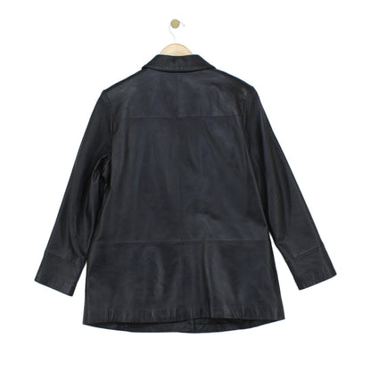 Womens Leather Overcoat Pocket