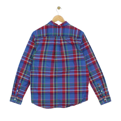 Boys Plaid Shirt Stretch Button Down Long Sleeve