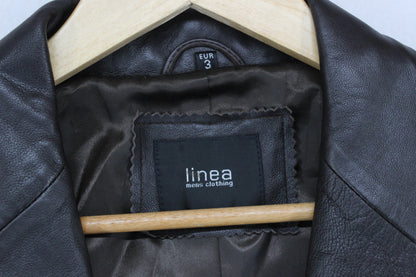 Mens Leather Jacket Blazer Long Sleeve