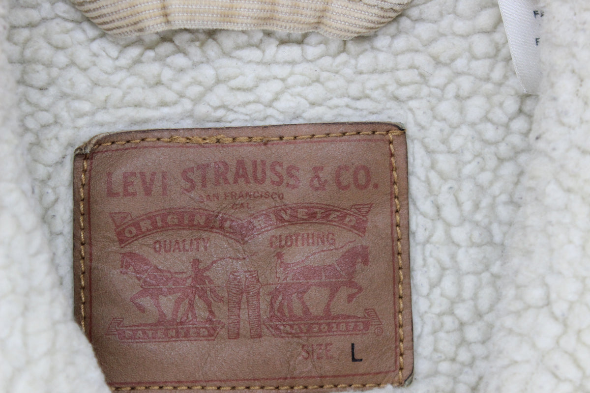 Mens Sherpa Denim Jacket Snap Lining Trucker