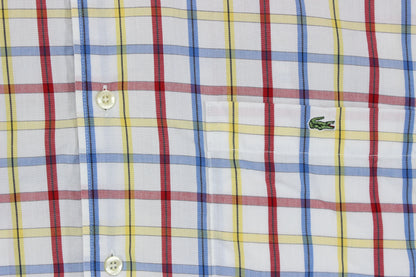 Mens Plaid Shirt  Short Sleeve Button Up