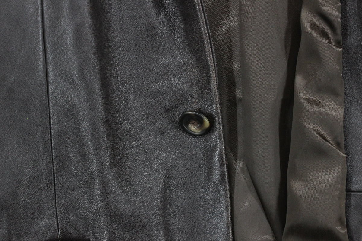 Mens Leather Jacket Blazer Long Sleeve