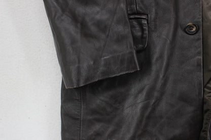 Mens Leather Jacket Blazer Long Sleeve