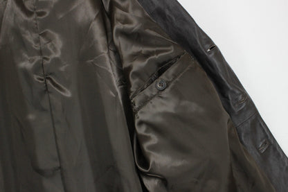 Mens Leather Jacket Blazer Long Sleeve