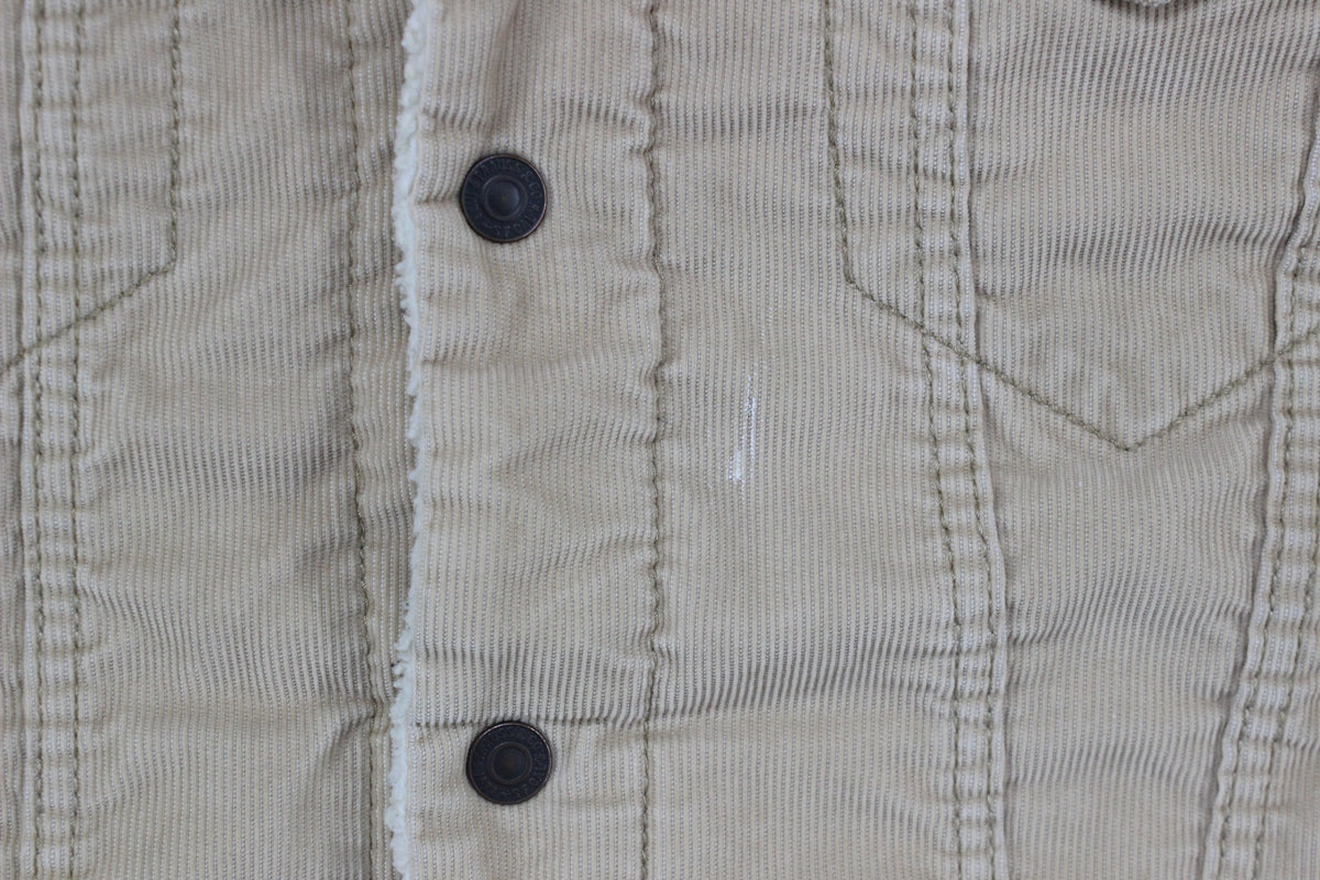 Mens Sherpa Denim Jacket Snap Lining Trucker