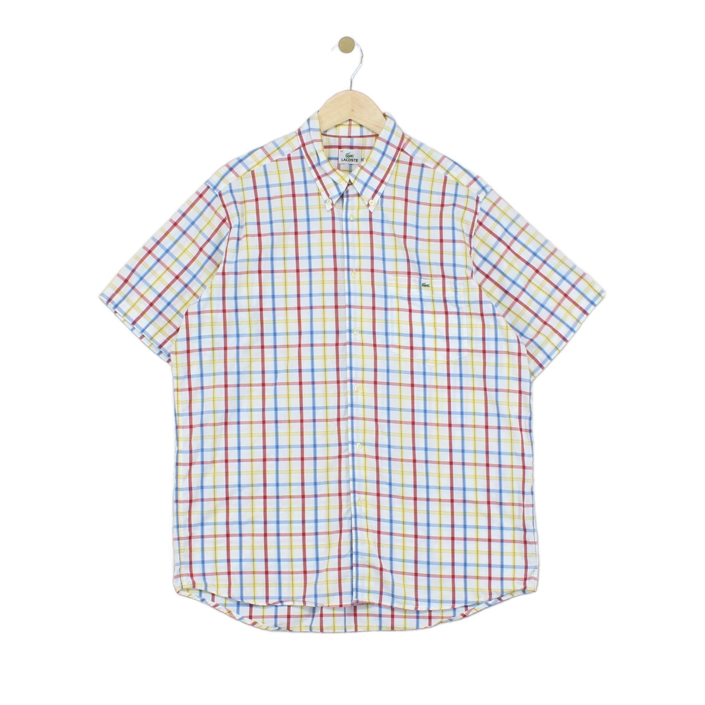 Mens Plaid Shirt  Short Sleeve Button Up