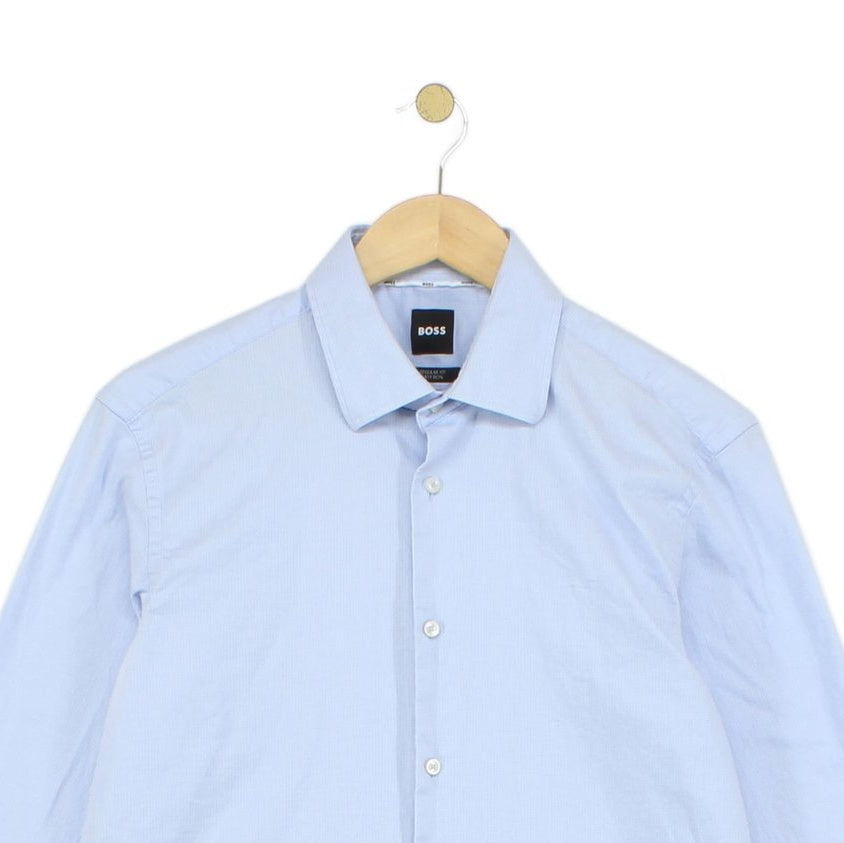 Mens Check Shirt Stretch Formal Button Up