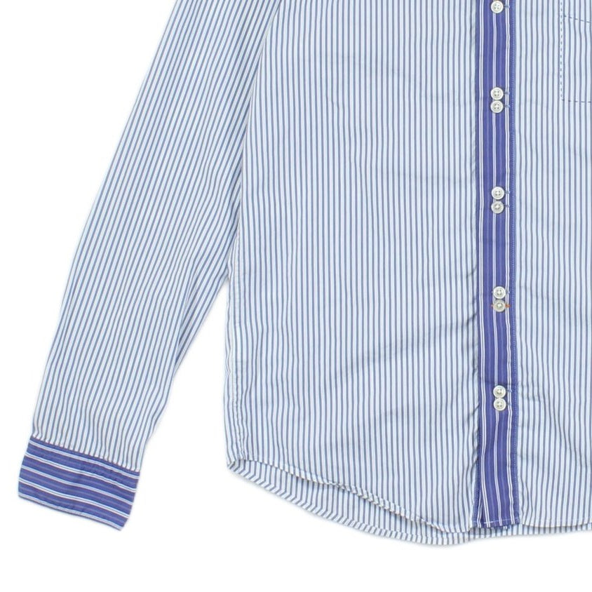 Mens Striped Shirt Slim Fit Long Sleeve Button Up