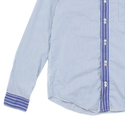 Mens Striped Shirt Slim Fit Long Sleeve Button Up