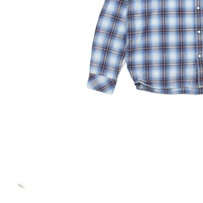Mens Plaid Shirt Snap Long Sleeve Western