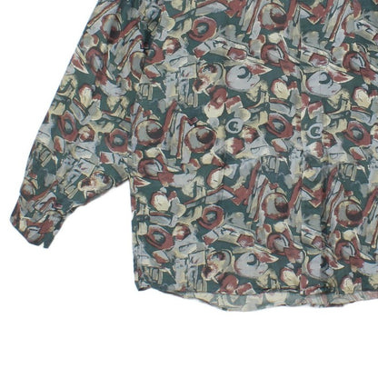 Mens Floral Silk Shirt Button Up Relaxed Fit