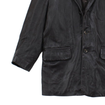 Mens Leather Jacket Blazer Long Sleeve
