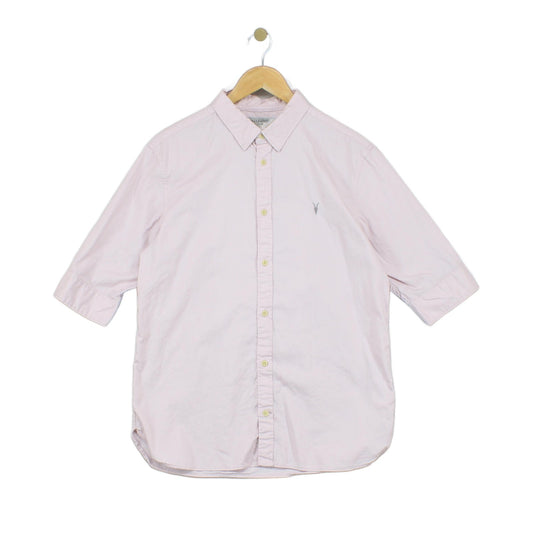 Mens Shirt Short Sleeve Button Up Collared