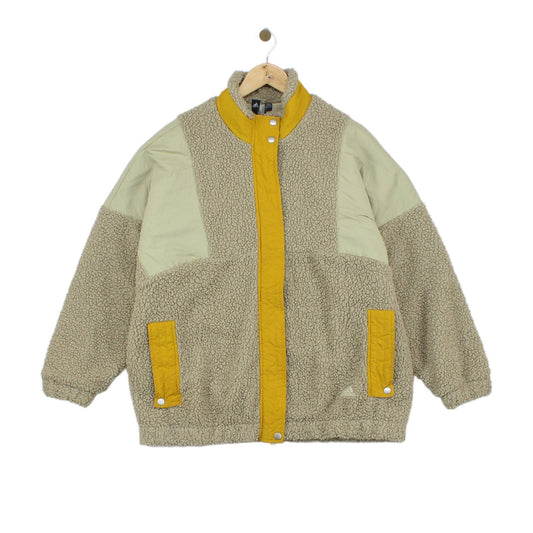 Womens Sherpa Fleece Jacket Oversized Fit Full Zip